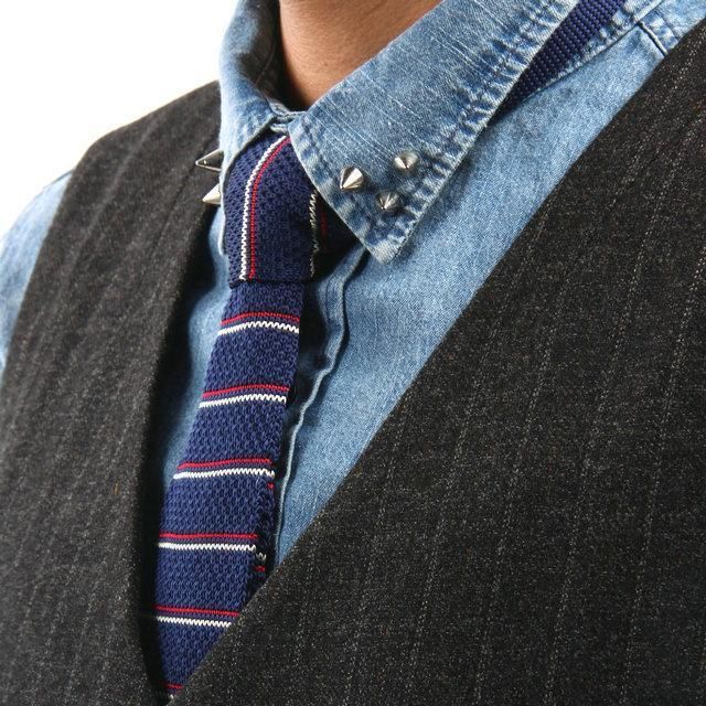 Knitted Ties Striped Ties Mens Neck Tie Wool Ties Slim Ties Skinny Tie