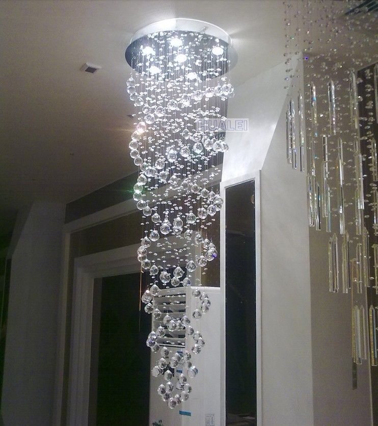Double Helix Design Crystal Pendants Penthouse Trapplampa Hängsmycke Hotell Villa Crystal Lamp