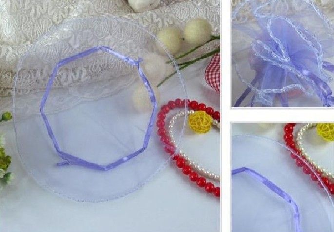 Ship Mixed 26cm Diameter Organza Round Plain Jewelry Bags Wedding Party Candy Gift Bags7962705