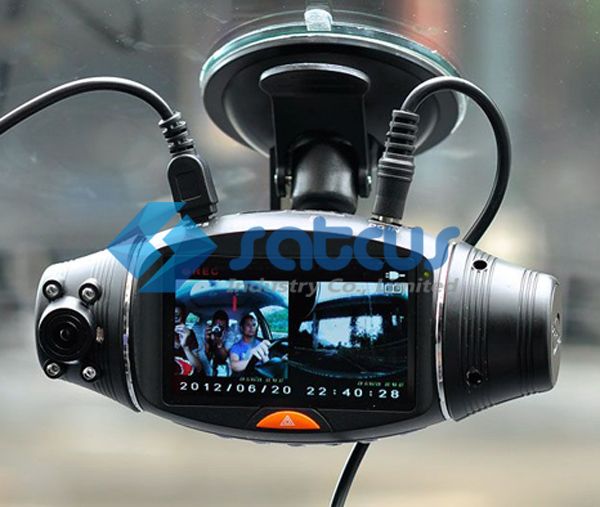Car DVR Dual Camera Car Video Recorder, 2.7TFT LCD Screen +GPS +G