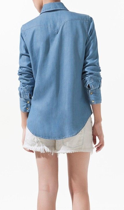 long sleeve womens denim shirt