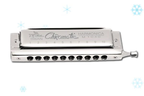 10 Holes 40 Tones Chromatic Harmonica S1040 With Pu Case, Slive Color
