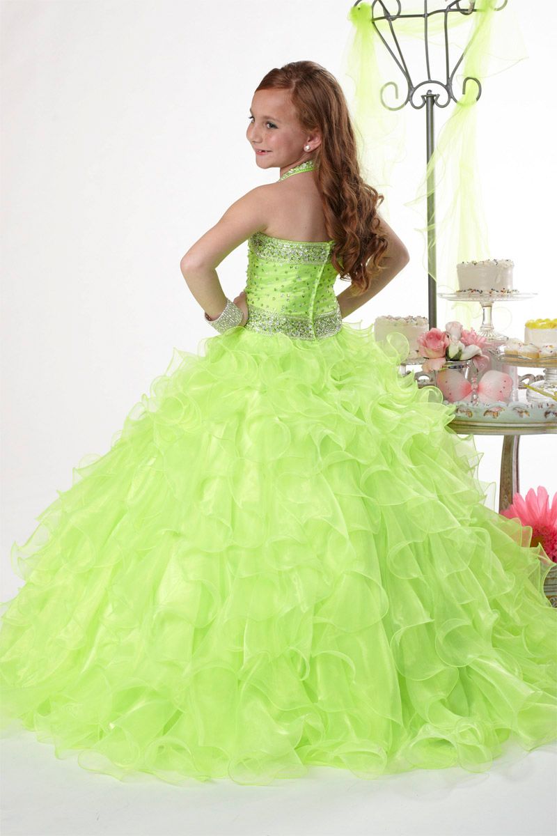 lime green ball gown