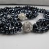 3row 6x8mm donkerblauw kristal kralen ketting armband oorbel sieraden set strass magneet sluiting