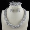 3Row 6x8mm Perline di cristallo di colore grigio 20'Collana Bracciale Orecchini Set di gioielli Chiusura a calamita con strass