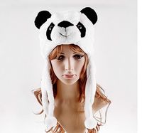 Cappello da festa Inverno Cartone animato Animale Panda Fluffy Cappello peluche Cappellino carino Morbido Cuffia Cuffia per le orecchie Regalo di Natale