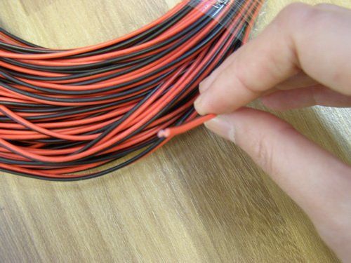 Cable de 2 pines para tira de led de un solo color 5050 3528 5630 3014 2835, 600 m/lote, 600 m de largo, cable rojo y negro