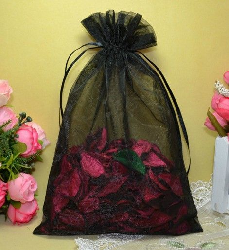 무료 배송 200pcs 16 * 22cm Organza 쥬얼리 수건 꽃잎 가방 웨딩 파티 사탕 구슬 Xmas 선물 가방