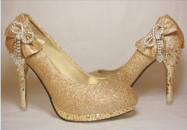 2012 Womens Gold Waterproof Diamond Bow Dazzling High