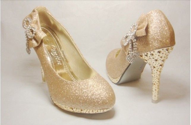 2012 Womens Gold Waterproof Diamond Bow Dazzling High