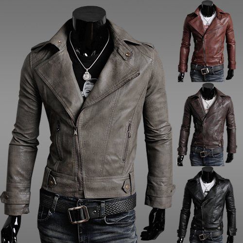 New PU Leather Jacket Men Fashion Slim Motorcycle Jackets Unique Designer Waterproof Coat ,From