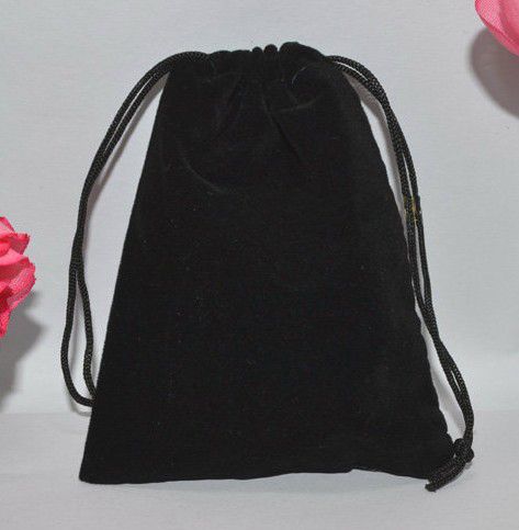 Envío Gratis 200 unids Negro Bolsa de Terciopelo de Alta calidad Bolsos de La Joyería Del Banquete de Boda Dulces de Navidad Bolsas de Regalo