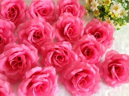 DARK PINK Color 200pcs Dia. 11cm/4.33"Artificial Simulation Silk Camellia Rose Flower Wedding Christmas