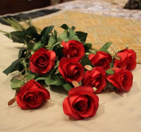 Acheter Soie Unique Tige Rose 68cm 100p Artificielle Fleurs De