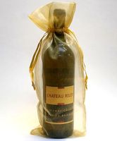 Free Ship 200pcs 14*36cm Gold Wine Bottle Organza Bags Weddi...