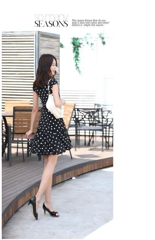 Vestido negro bolitas 【 REBAJAS Mayo 】 | Clasf