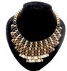 Ribbon Stripe Weave Necklace Fashion Gold Plated Metal Geometry Necklace Multilayer Color