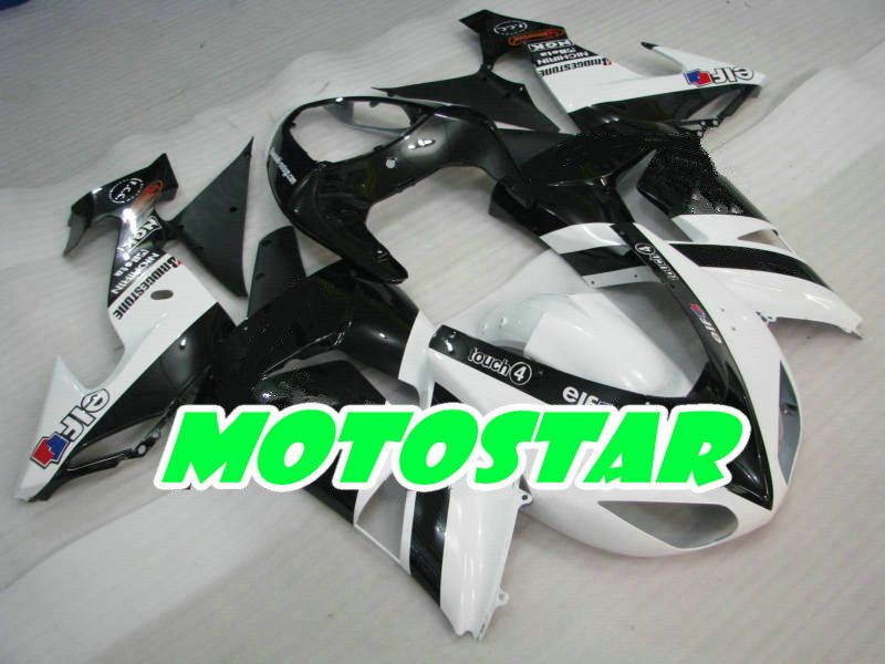 white blk ABS plastic parts for KAWASAKI Ninja ZX-10R 06 07 ZX 10R 2006 2007 ZX10R full fairing kit