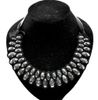 Shinny Crystal Choker Bib Necklace Cocktail Silk Ribbon Chain New 3 Colors Black White Colorful
