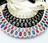 shinny crystal choker bib netclace cocktail silk ribbon chain new 3 colour