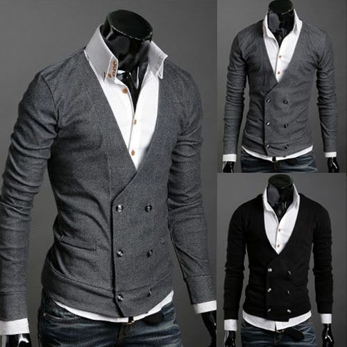 black sweater jacket men's