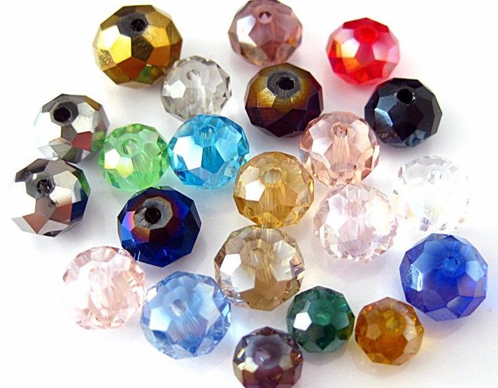 1000 unids * 4mm-12mm Facetada Roundlle Austria Cuentas de Perlas de Cristal Granos Flojos cuentas de Cristal DIY