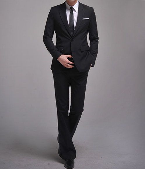 Mens Suits Jacket+Pants Slim Korea Wedding Dresses Groom Suits Mens ...