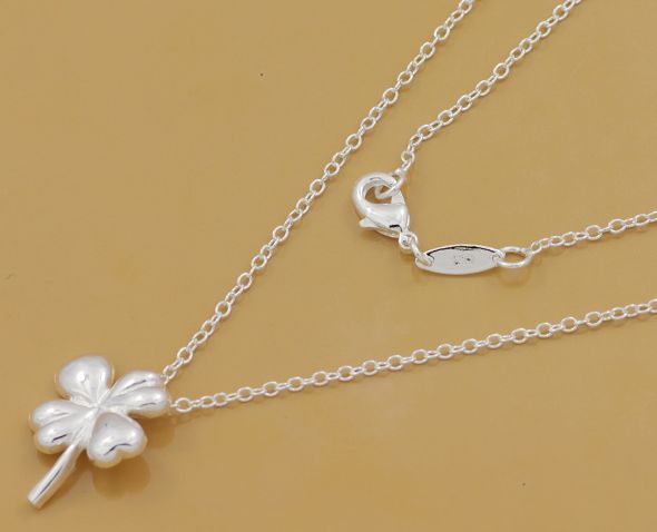 with tracking number Best Most Hot sell Women's Delicate Gift Jewelry 925 Silver Clover Necklace