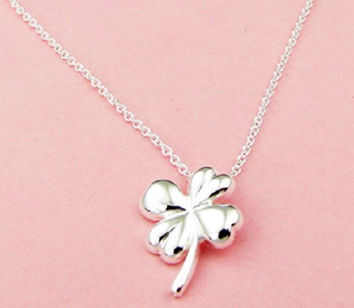 with tracking number Best Most Hot sell Women's Delicate Gift Jewelry 925 Silver Clover Necklace