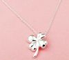 Free Shipping with tracking number Best Most Hot sell Women's Delicate Gift Jewelry 925 Silver Clover Necklace