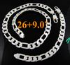 5Sets cool 925 Silver Men039S 12mm Flat Figaro Chains Necklae Armband Smycken Set 4 Val8254965