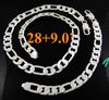 5Sets cool 925 Silver Men039S 12mm Flat Figaro Chains Necklae Armband Smycken Set 4 Val8254965