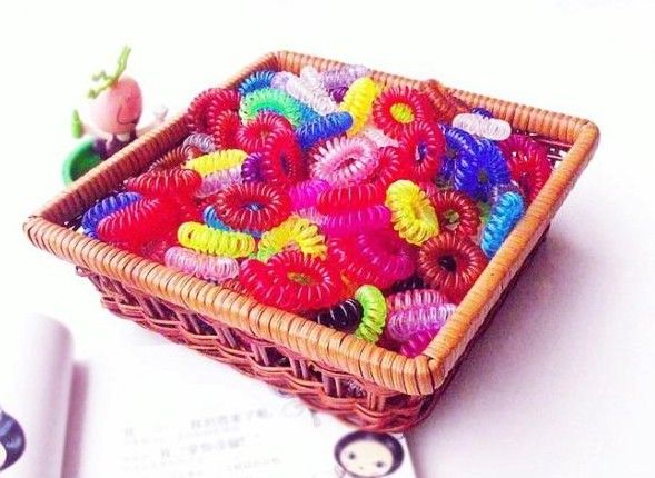 500pcs* colorful telephone wire hair band Hair ring