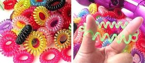 1000pcs* colorful telephone wire hair band Hair ring Suitable for all long-haired pony tail