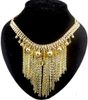 New Style Multilayer Gold Plated Crystal Ball Tassel Necklace mix color women's jewelry