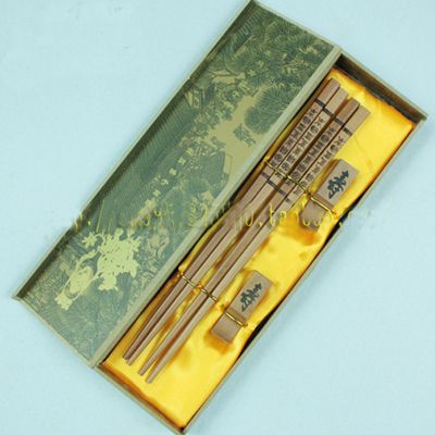 Engraved Unique Chopsticks Gifts Boxes Set High End Chinese Wooden 2 Sets /pack (1set=2pair) Free