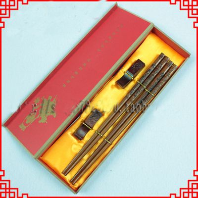 Dragon Engraved Chopsticks Gift Box Sets Chinese Wooden High End 2 set /pack (1set=2pair) Free