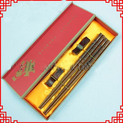 Engraved Unique Chopsticks Gifts Boxes Set High End Chinese Wooden 2 Sets /pack (1set=2pair) Free