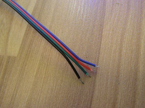 4Pin kabeldrag för RGB 5050 3528 SMD LED-remsa, LED RGB-kabel röd, svart, grön, blå ledningsladd