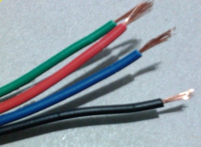 4Pin Kablo Tel RGB 5050 3528 SMD LED Şerit, LED RGB Kablo Kırmızı, Siyah, Yeşil, Mavi Tel Uzatma Kablosu