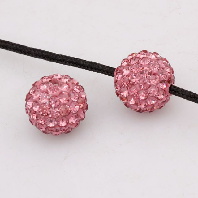 Shining 10mm Colorful Pave Crystal Disco Ball Bead Round Spacer Beads Fit Bracelet 