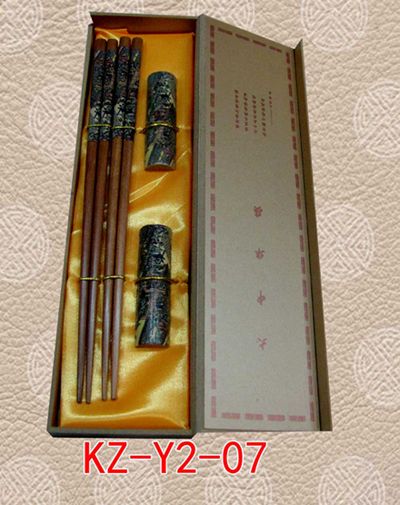 Acheter un ensemble de baguettes en bois, coffrets cadeaux artisanaux imprimés chinois, 2 ensembles, pack 1set2 paires 1401653