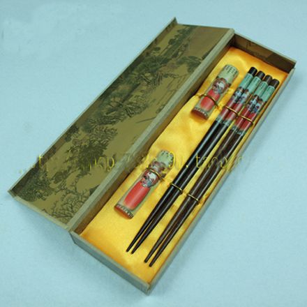 木の箸セット中国のプリント工芸品ギフトボックス2セット/パック（1セット= 2pair）無料