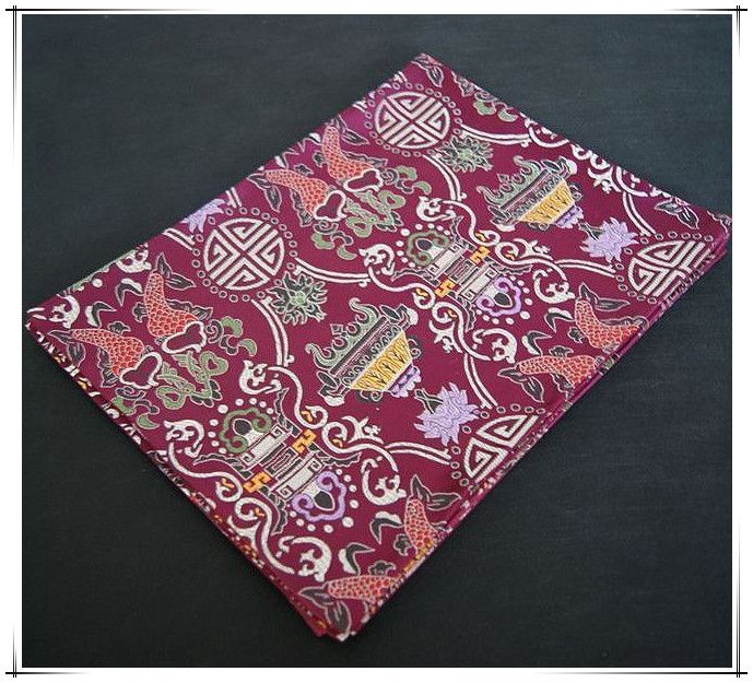 Luxury Flower Chinese Silk 6 Placemat Set Rectangle Dining Table Mat