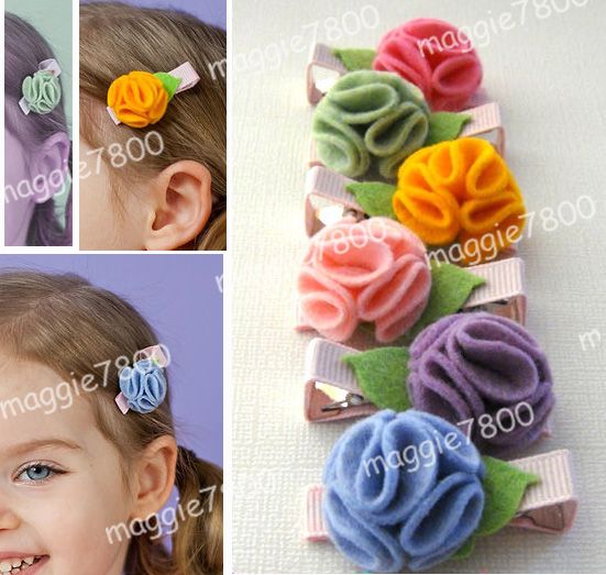tiny flower hair clips
