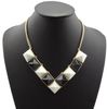 Ny modeguldton Chunky Gem Stone Pyramid Stud Choker Bib Necklace 4Colors