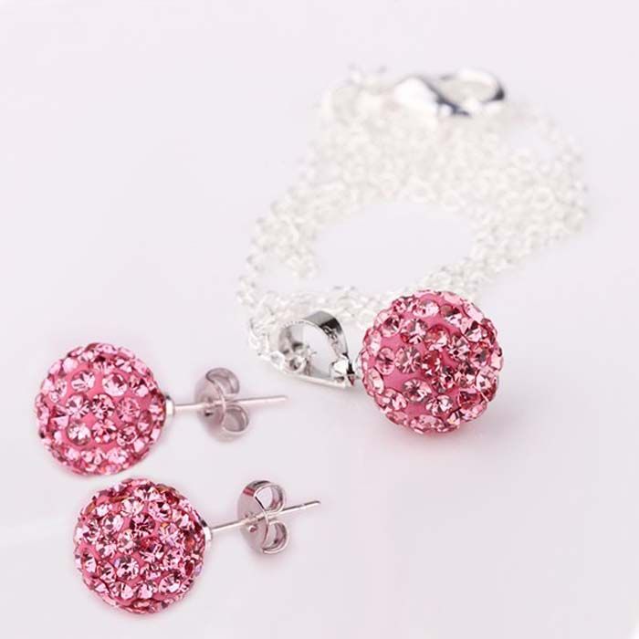 925 Silver 10mm Crystal Disco Ball Bead Crystal Bead Fit 