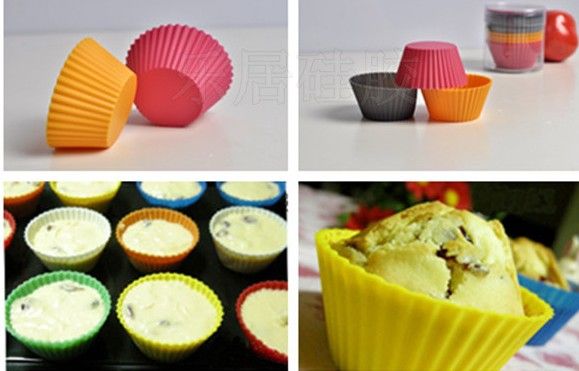 Runde Silikon-Gelee-Backform, 7 cm, für Muffins, Kuchen, Cupcakes
