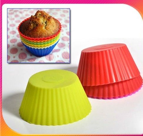 7 cm Silika Jel Gömlekleri Pişirme Kalıp Silikon Muffin Kupası Pişirme Bardak Kek Bardak Cupcake KD1