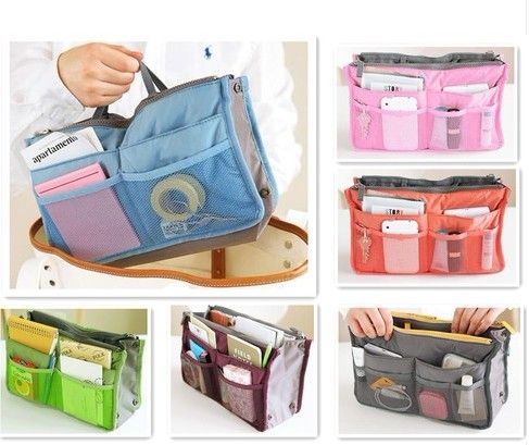 

Women Travel Insert Handbag Organiser Purse Large liner Organizer Tidy Bag Pouch, Orange